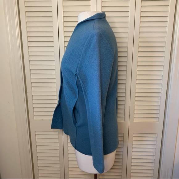 Eileen Fisher blue snap front button jacket - Picture 5 of 13